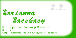 marianna macskasy business card